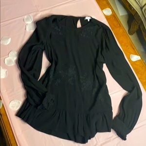 Ro & De embroidered black blouse